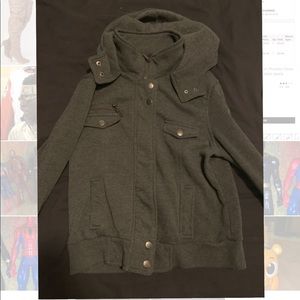 Gray Fall Hooded Jacket